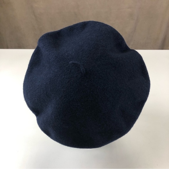 Navy wool beret hat - Picture 2 of 7